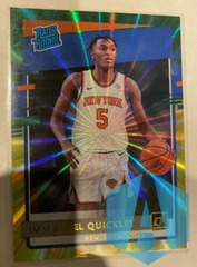 2020 Donruss Rated Rookies Green & Yellow Laser Immanuel Quickley #213 Rookie